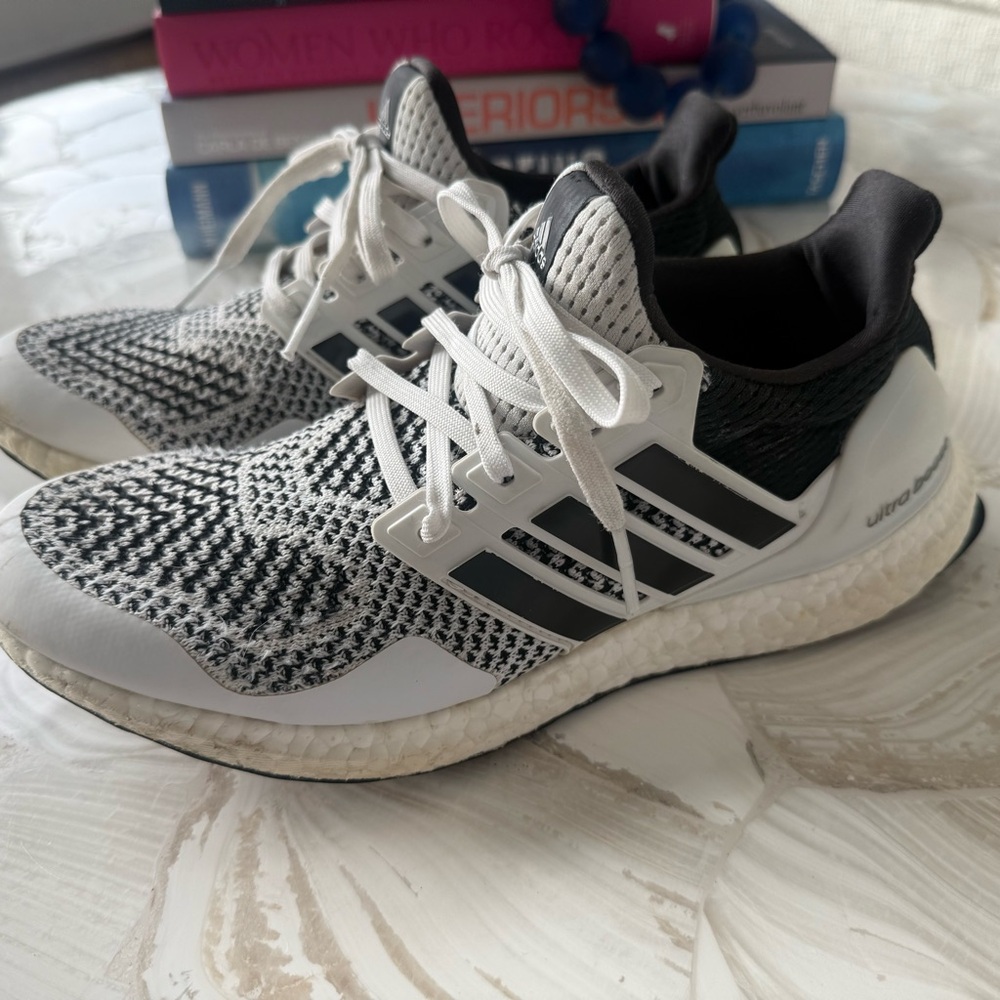 Adidas Ultra Boost Black and White Running Shoes